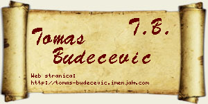 Tomas Budečević vizit kartica